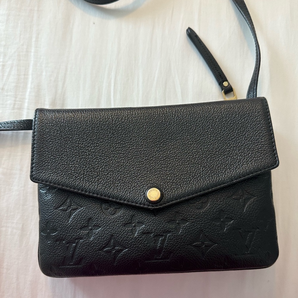 Louis Vuitton Twice/Twinset black empreinte leather